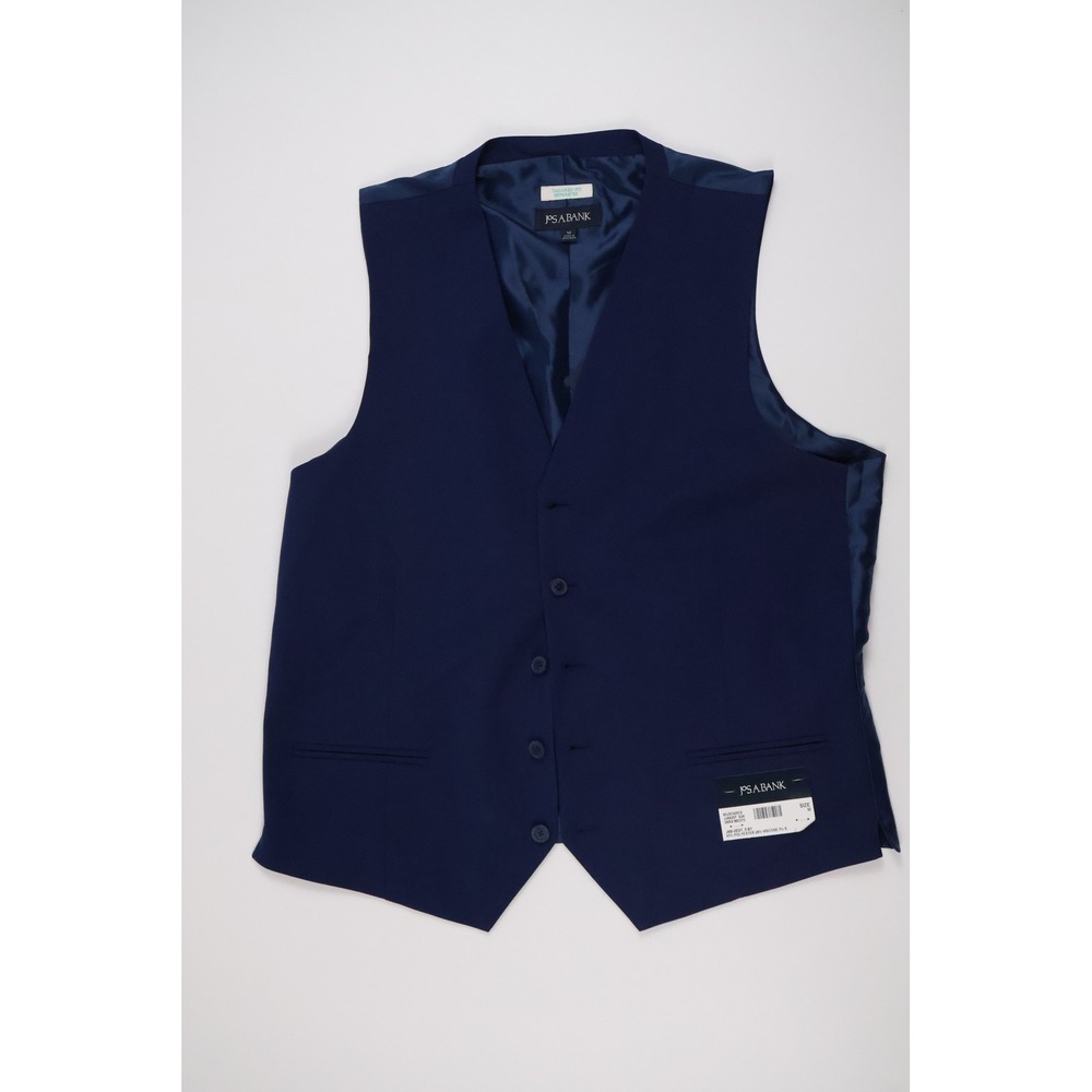 Jos A Bank Suit Vest Tailored Fit Separates Navy Blue Solid Size M NWT